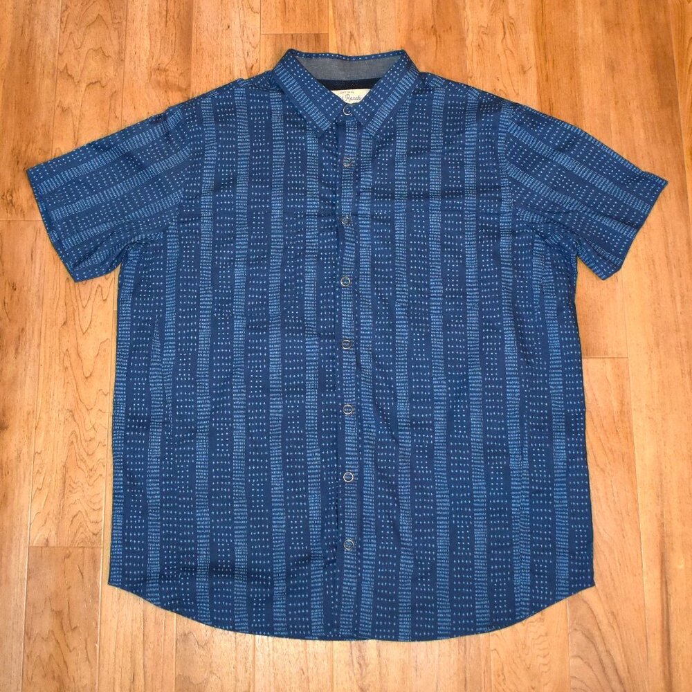 Men's‎ Old Ranch Blue Patterned Snap Front Shirt  XL